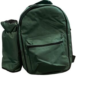 Forest Green Picnic Time Insulated‎ Backpack, with Wine Bottle Holder